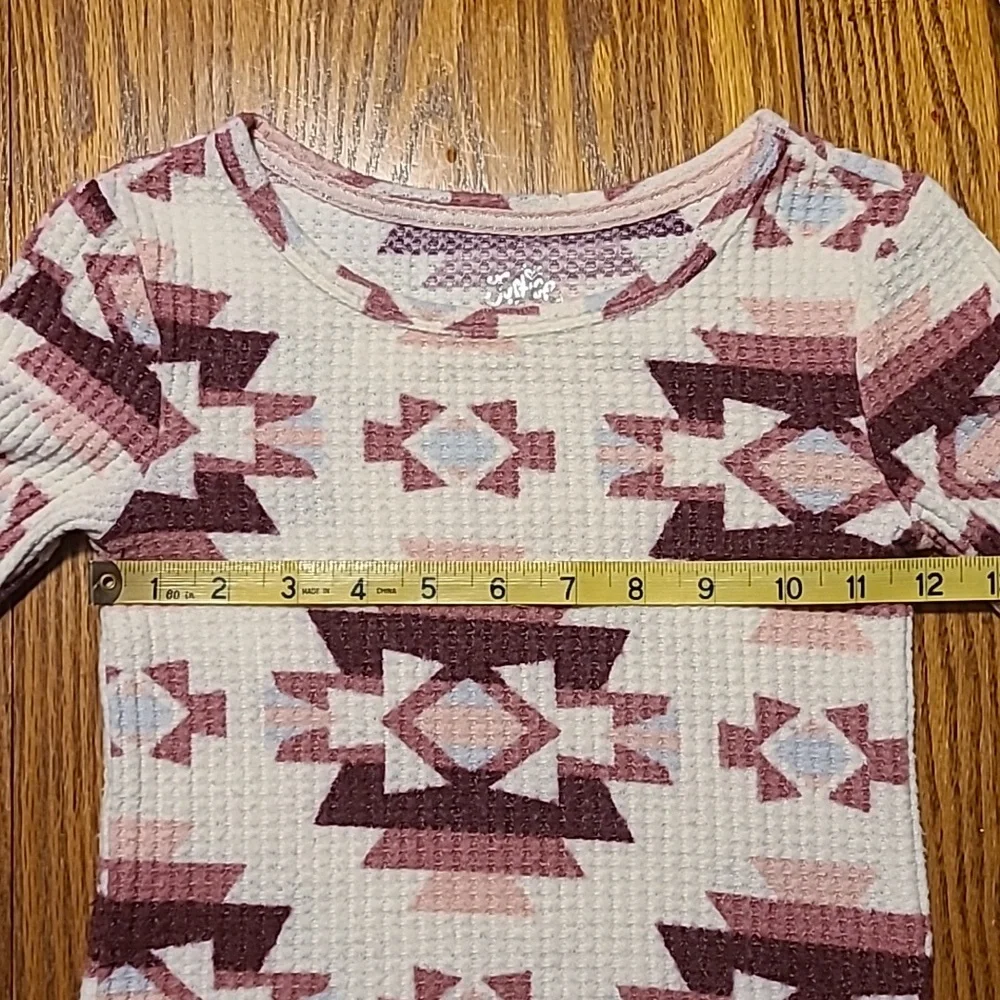 Justice Geometric Patterned Long Sleeve Knit Top - Girl's 7